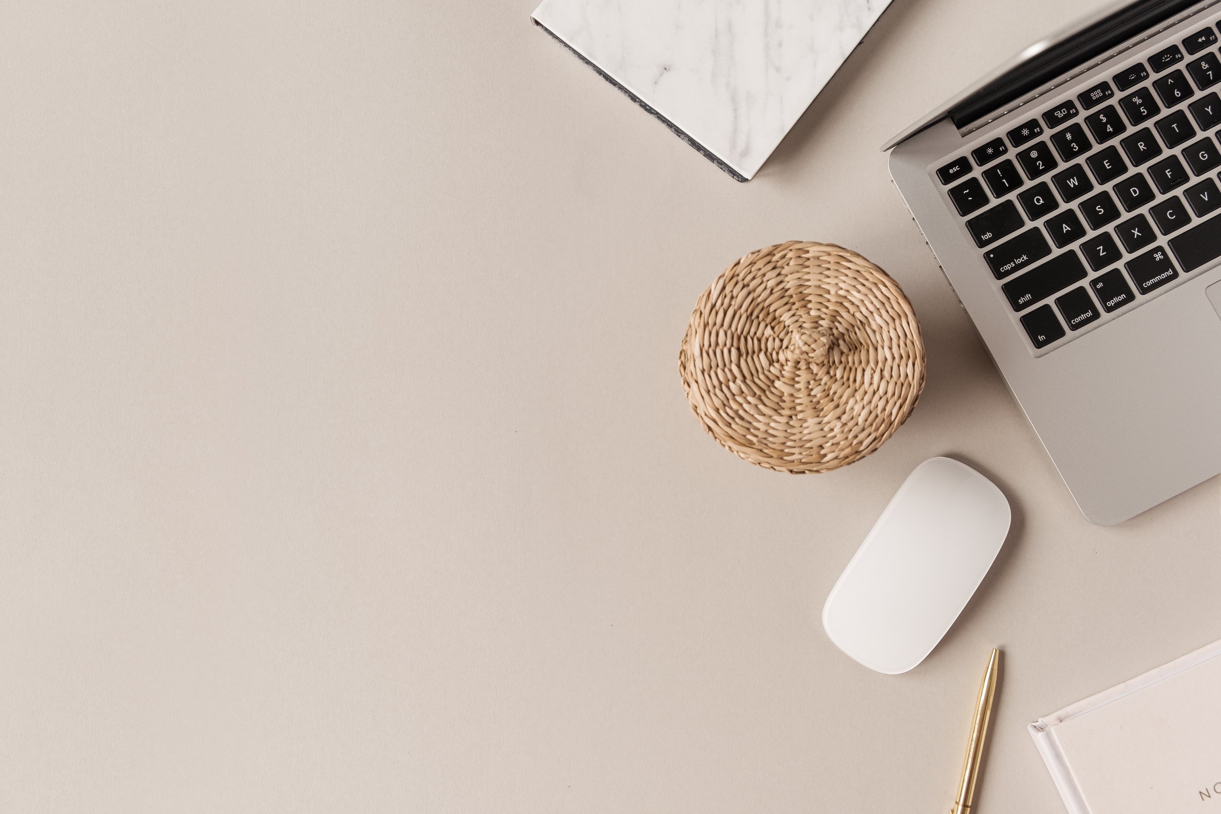 Flat Lay of Office Work Desk